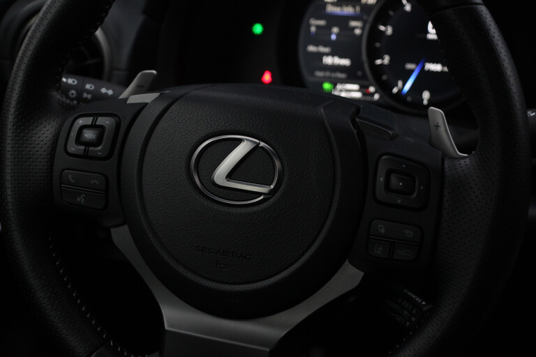Motor Reviews 2022 Lexus IS 500 F Sport Performance Ultrasonic Blue Mica US Spec Interior Steering Wheel Controls