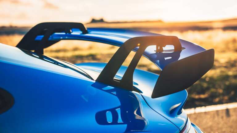 Motor Reviews 2022 Porsche 911 GT 3 Shark Blue Australia Detail Swan Neck Wing Struts