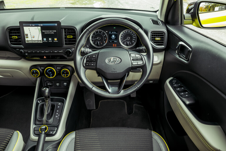 Wheels Reviews 2020 Hyundai Venue Elite Acid Yellow Australia Interior Driver Control Layout A Brook