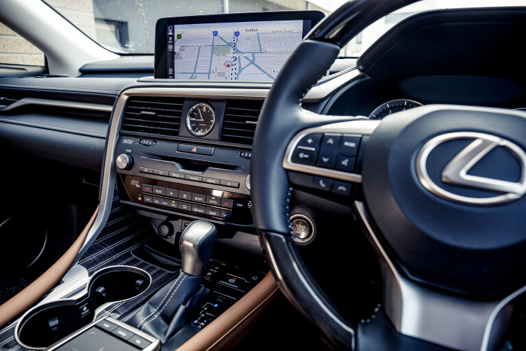 Wheels Reviews 2022 Lexus RX 350 L Sports Luxury Australia Interior Centre Console Controls E Dewar