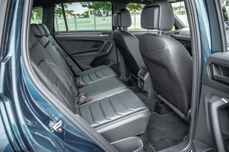 Wheels Reviews 2022 Volkswagen Tiguan 162 TSI R Line Interior Rear Seat Legroom Headroom S Rawlings