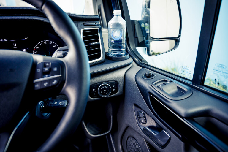 Wheels Reviews 2021 Ford Transit Custom 320 S Sport Blue Interior Driver Door Panel Controls Australia E Dewar