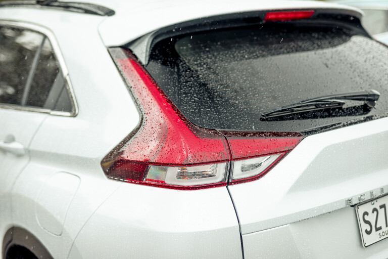 Wheels Reviews 2021 Mitsubishi Eclipse Cross PHEV Aspire White Detail Taillight