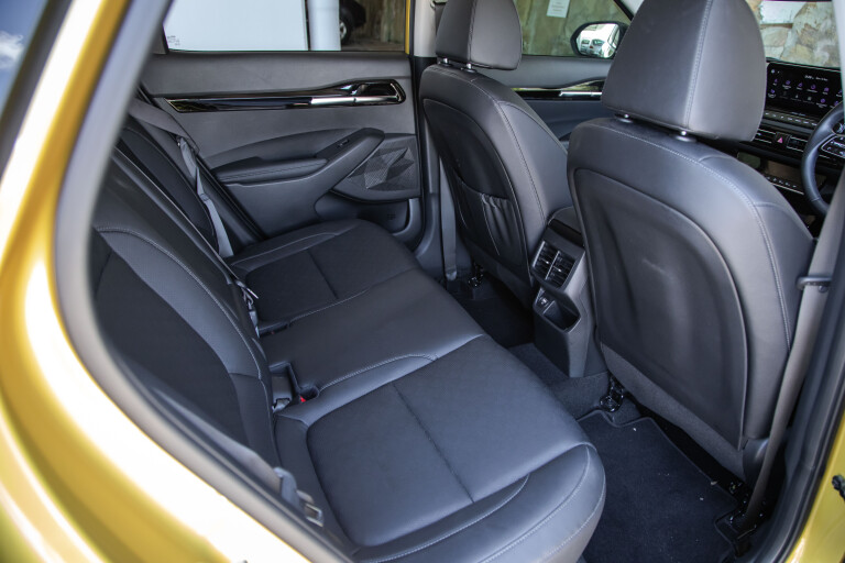 Wheels Reviews 2021 Kia Seltos GT Line Starbright Yellow Australia Interior Rear Seat Headroom Legroom Space S Rawlings