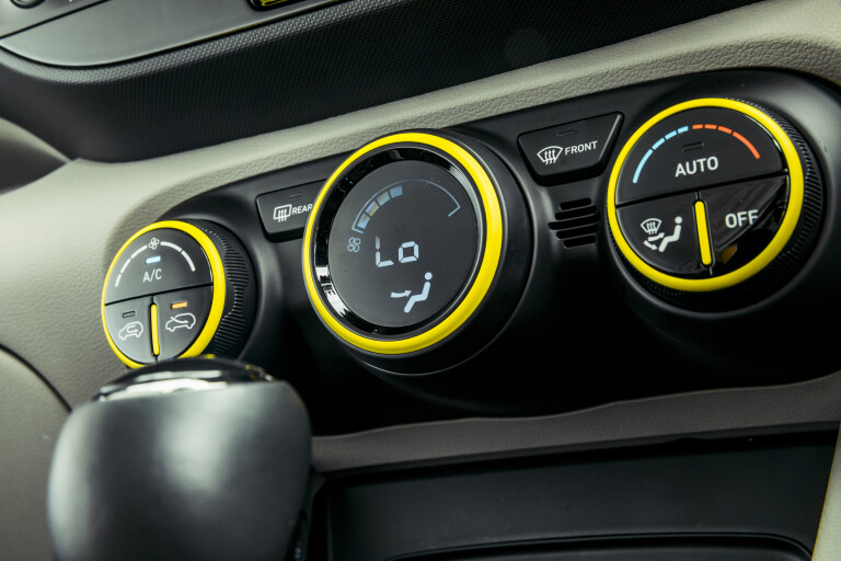 Wheels Reviews 2020 Hyundai Venue Elite Acid Yellow Australia Interior Climate Control Panel A Brook