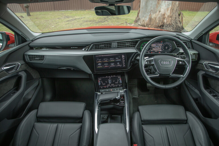 Wheels Reviews 2021 Audi E Tron 50 Sportback Catalunya Red Interior