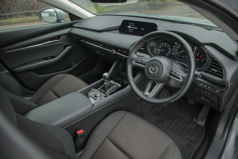 Wheels Reviews 2022 Mazda 3 G 25 Evolve SP Australia Interior Cabin 01 S Rawlings