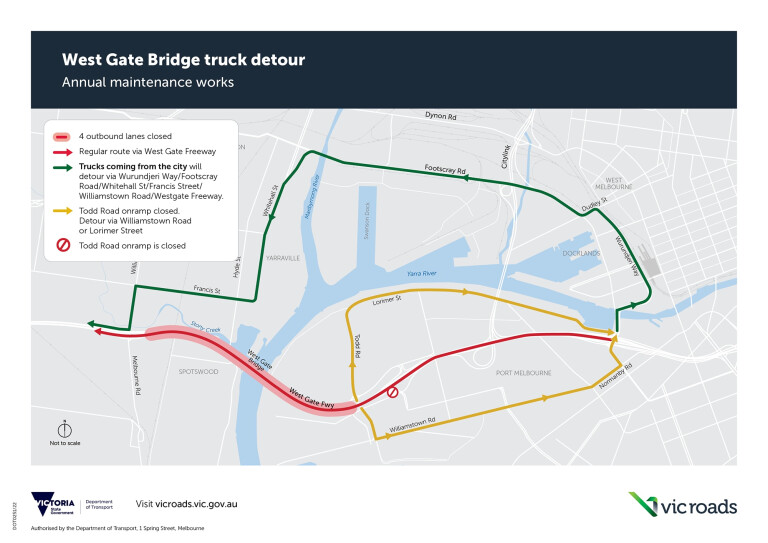 Dot 0251 Westgate Bridge Works 2022 Detour Map Truck V 2 2000 Px Fa