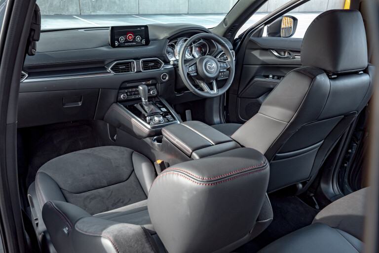Wheels Reviews 2021 Mazda CX 8 Touring SP Polymetal Grey Interior Cabin Australia A Brook
