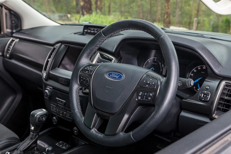 Wheels Reviews 2021 Ford Ranger FX 4 MAX Conquer Grey Australia Interior Steering Wheel M Williams
