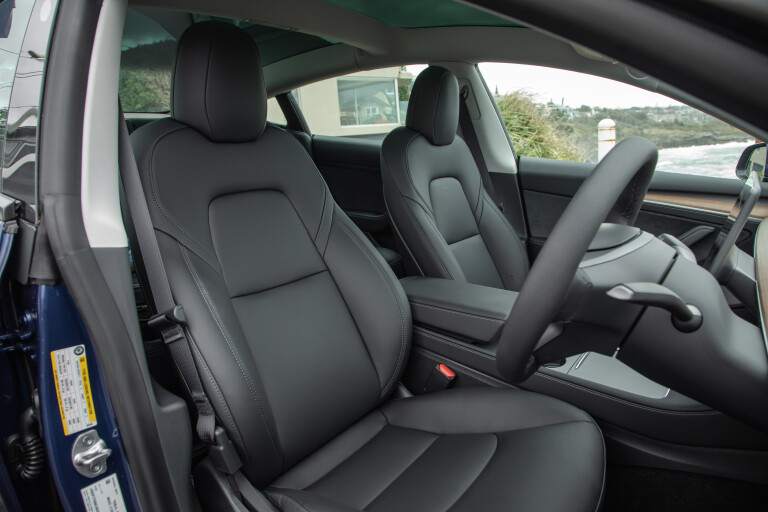 Wheels Reviews 2022 Tesla Model 3 Deep Blue Metallic Australia Detail Front Seat S Rawlings