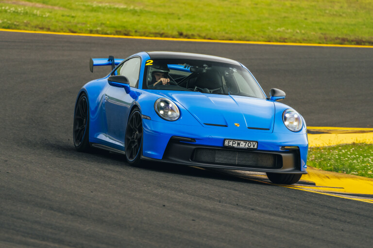 Motor Reviews 2022 Porsche 911 GT 3 Shark Blue Australia Dynamic Cornering Front
