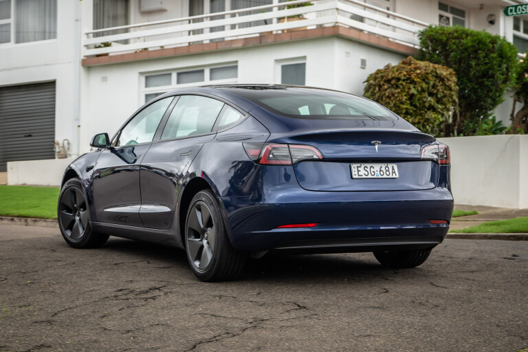 Wheels Reviews 2022 Tesla Model 3 Deep Blue Metallic Australia Dynamic Rear 3 S Rawlings