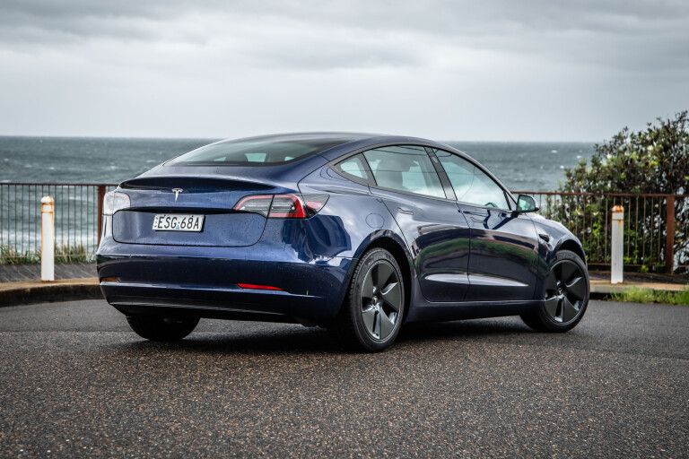 Wheels Reviews 2022 Tesla Model 3 Deep Blue Metallic Australia Static Rear 1 S Rawlings