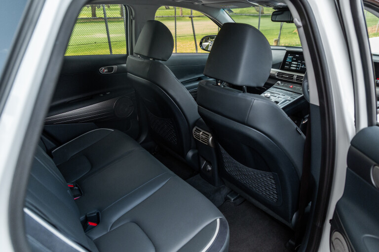 Wheels Reviews 2021 Hyundai Nexo Australia White Interior Rear Seat Legroom Space