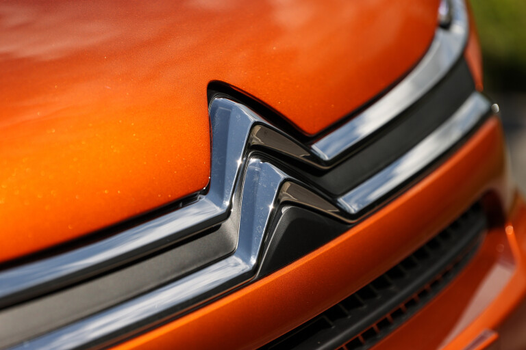Wheels Reviews 2022 Citroen C 4 Shine Pulse Orange Australia Detail Bonnet Badge C Brunelli