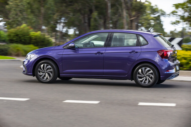 Wheels Reviews 2022 Volkswagen Polo Life Vibrant Violet Australia Dynamic Rear