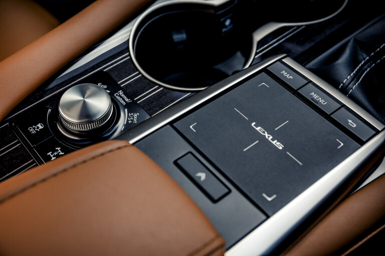 Wheels Reviews 2022 Lexus RX 350 L Sports Luxury Australia Interior Infotainment Trackpad E Dewar