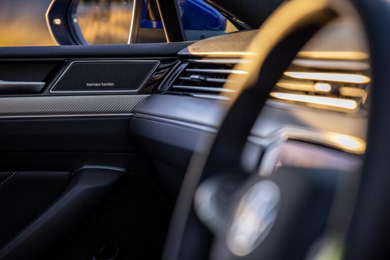 Wheels Reviews 2021 Volkswagen Passat 206 TSI R Line Wagon Interior Speaker Door Panel