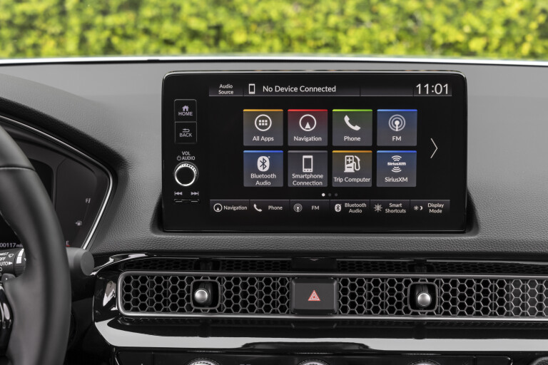 Wheels Reviews 2022 Honda Civic Touring Sedan US Spec Interior Infotainment Screen Menu