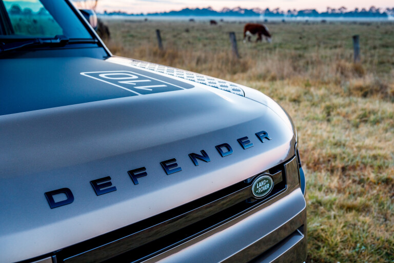 Wheels Reviews 2022 Land Rover Defender 110 D 300 SE Defender Bonnet Badge