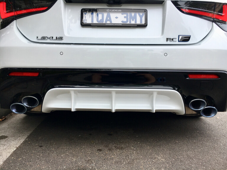 Wheels Reviews 2020 Lexus RC F White Australia Detail Rear Bar Garnish