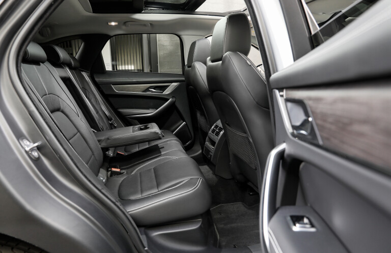 Wheels Reviews 2021 Jaguar F Pace R Dynamic SE D 300 Silver Interior Rear Seat Leg Room Head Room Space