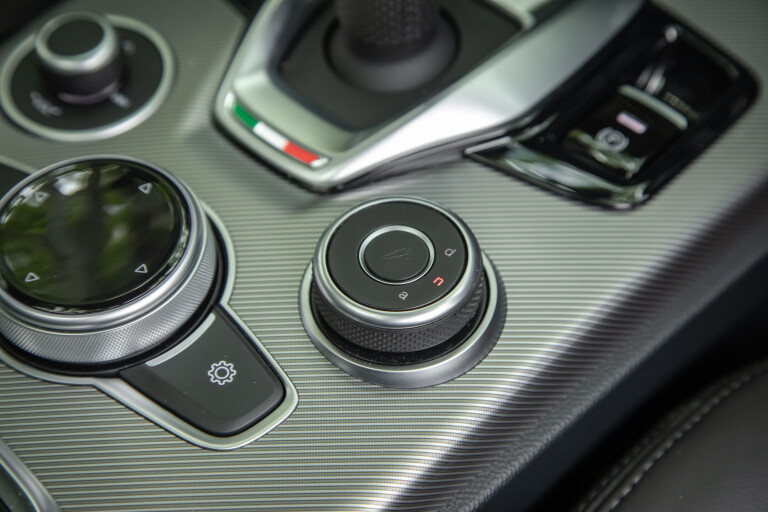 Wheels Reviews 2021 Alfa Romeo Stelvio Veloce Vesuvio Grey Interior DNA Drive Mode Knob Australia S Rawlings