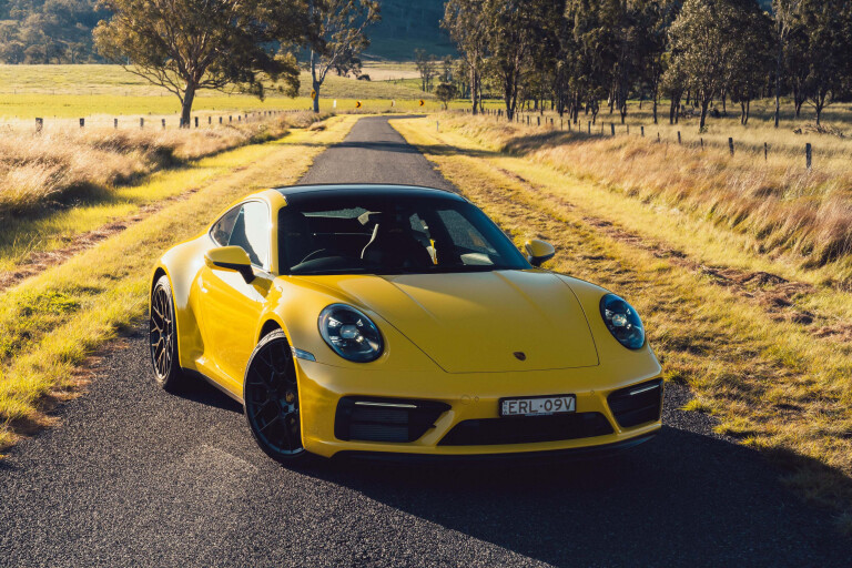 2022 Porsche 911 GTS Yellow Exterior Static 1