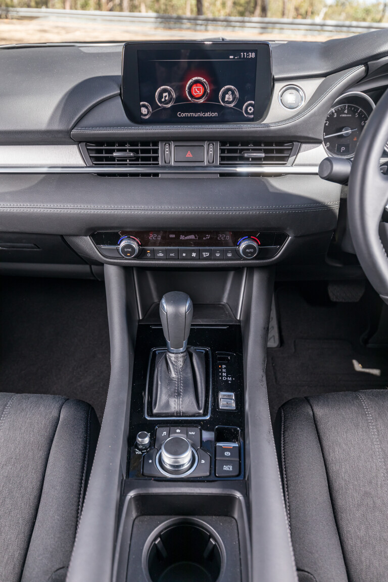 Wheels Reviews 2021 Mazda 6 Sports Sedan Deep Crystal Blue Mica Interior Centre Console Australia M Williams