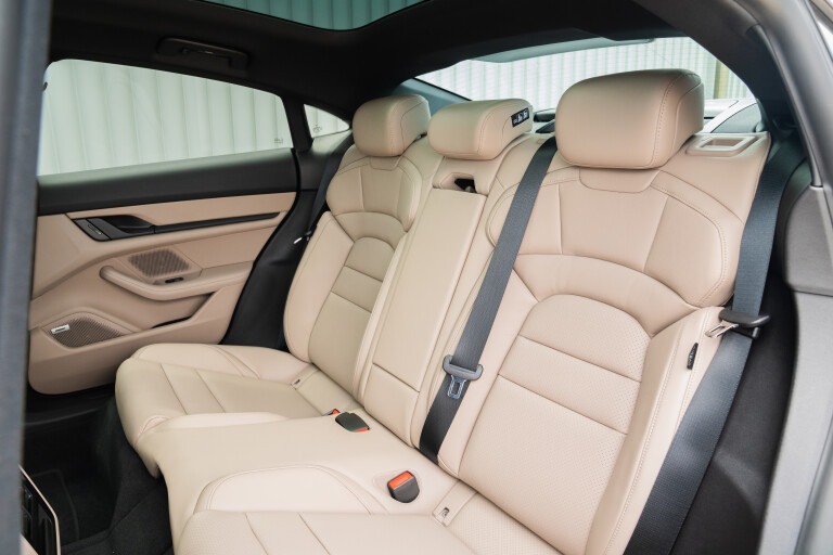 Wheels Reviews 2022 Porsche Taycan Australia Interior Rear Seat