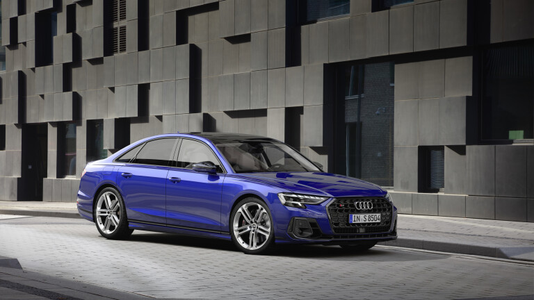 Wheels Reviews 2022 Audi S 8 Ultra Blue EU Spec Static Front 2