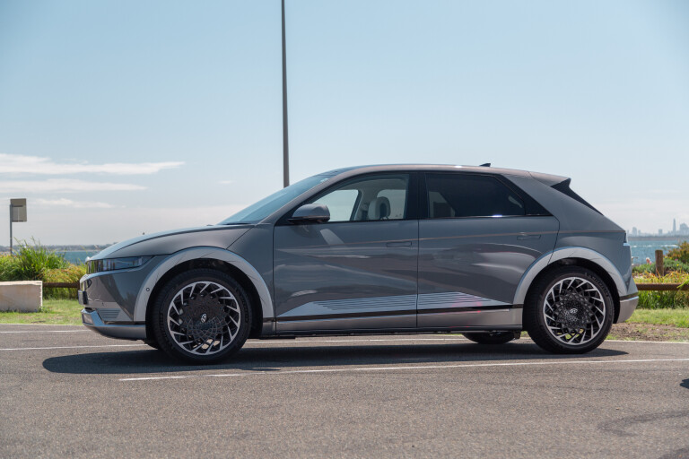 Wheels Reviews 2021 Hyundai Ioniq 5 Galactic Gray Static Side Australia