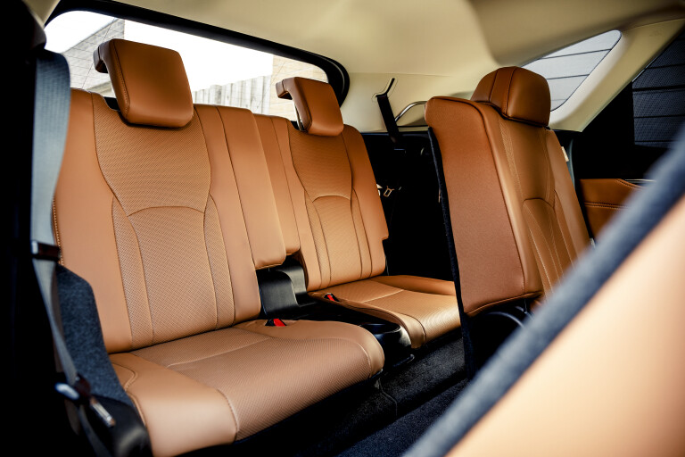 Wheels Reviews 2022 Lexus RX 350 L Sports Luxury Australia Interior Third Row Rear Seat Space E Dewar
