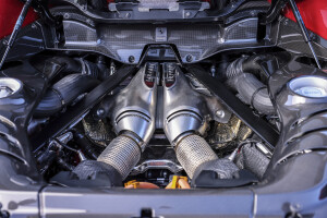 Wheels Reviews 2022 Ferrari 296 GTB Rosso Imola EU Spec Engine Bay