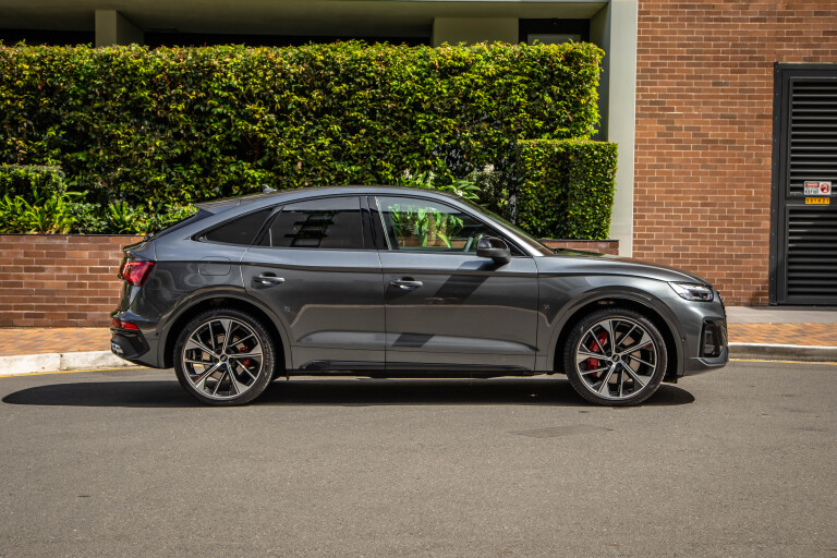 Wheels Reviews 2022 Audi SQ 5 Sportback Grey Static Side Australia S Rawlings