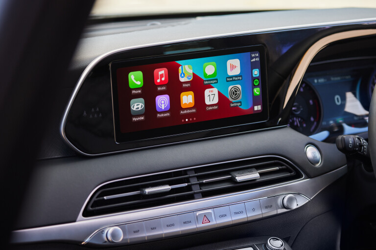 Wheels Reviews 2022 Hyundai Palisade Elite Australia Interior Infotainment Screen Car Play Menu