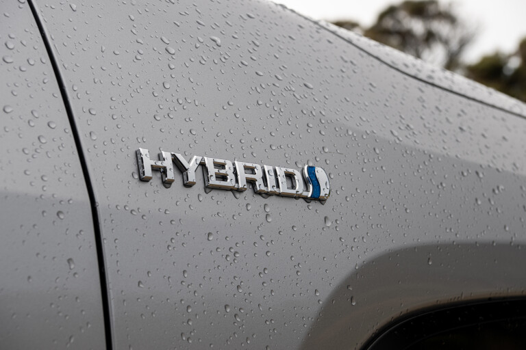 Wheels Reviews 2022 Toyota RAV 4 XSE Hybrid Silver Sky Australia Detail Front Fender Badge J Strickland