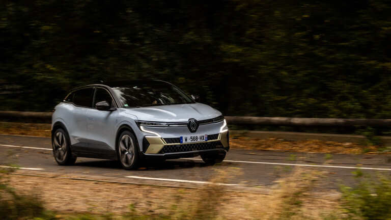 Wheels Reviews 2022 Renault Megane E Tech Electric Grey EU Spec Dynamic Road Front 3