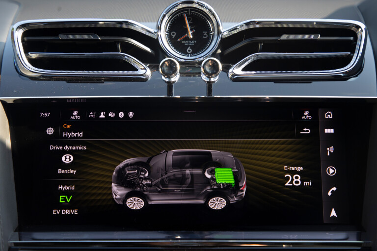 Wheels Reviews 2021 Bentley Bentayga Hybrid Infotainment Screen Charging Status