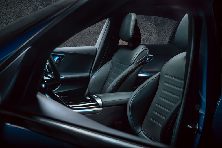 Wheels Reviews 2022 Mercedes Benz C 300 Spectral Blue Metallic Australia Interior Front Seats