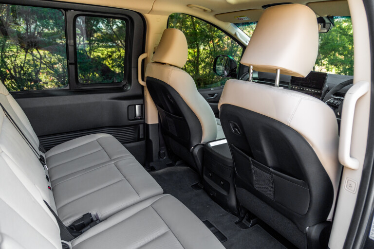 Wheels Reviews 2021 Hyundai Staria Highlander Diesel Interior Second Row Seats Leg Room Space