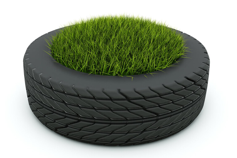 grass inside tyre