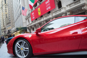 A Ferrari parked outside