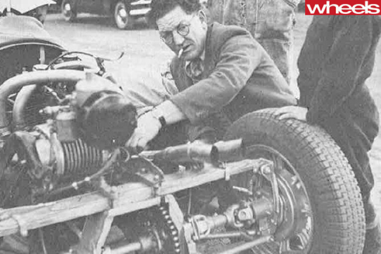 Vincent -Motorcycle -engine -in -car -with -Phil -Irving