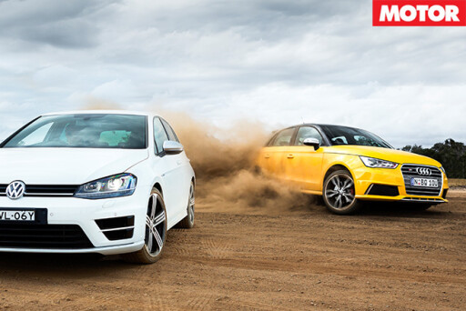 Audi S1 vs VW Golf-R driving