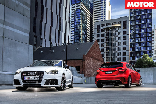 Audi RS3 vs Mercedes-AMG A45 parked