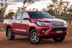 Toyota Hilux Front On Red Dirt Road Jpg