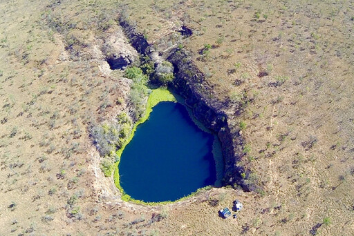 aerial view of the sinkhole