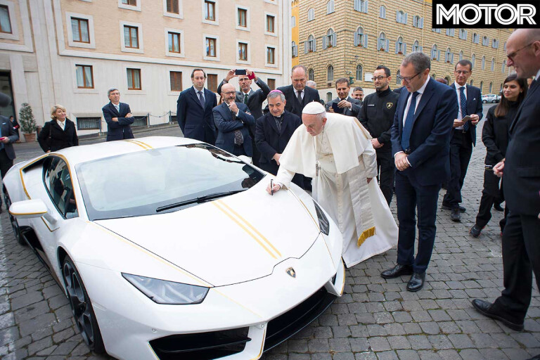 Pope Lamborghini Huracan Heads Up Sothebys Auction Jpg